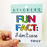 Tipsy Coasters & Gifts - Funny Sticker | Fun fact