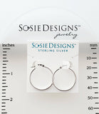 Sosie Designs - #1191 Silver Tube Hoops Earrings (25mm) - Medium