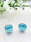 Sosie Designs - Sterling Silver Cushion Studs - Blue Topaz Quartz