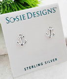 Sosie Designs - #1901 Sterling Silver Anchor Studs (9x10mm)