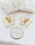 Sosie Designs - Gold Wire-Wrapped Lotus Studs Earrings
