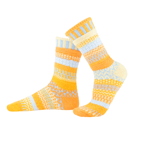 Solmate Socks - Clementine Crew Socks: Large  (Women10-12 Men 9-11)
