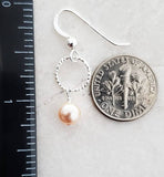 Sosie Designs - Diamond Cut w/ Crystal Pearls Earrings - Peach