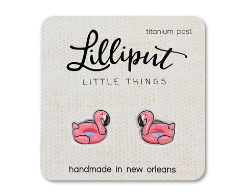 Lilliput Little Things - Flamingo Pool Floaty Earrings // Pink Flamingo