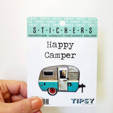 Tipsy Coasters & Gifts - Funny Sticker | Happy Camper