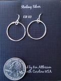 Ken’s handcrafted jewelry - Sterling Silver Earrings Medium Circle