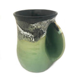 Clay in Motion - The Original Handwarmer Mug: Black and Brown / Left Hand