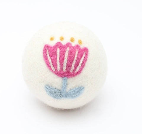 Ethical Global - Flowers: Eco Wool Dryer Balls Fair Trade: Pink/Blue