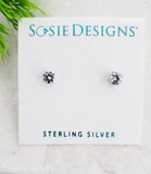 Sosie Designs -  #1950-1 Silver CZ Round Studs Earrings - Clear