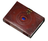 Leather  Notebook with Stone Mandala Embossed Travel Journal