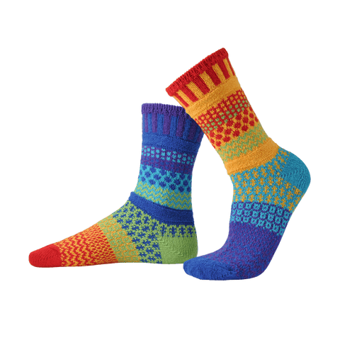Solmate Socks - Rainbow Crew Socks | Eco-Friendly & Made in the USA : Small (Women 6-8 Men 5-7)