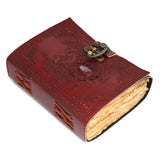 Leather Journal with Stone Dragon Embossed Travel Journal 