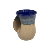 Clay in Motion - The Original Handwarmer Mug: Black and Brown / Left Hand