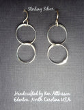 Ken’s handcrafted jewelry - Sterling Silver Two Medium Circles Long