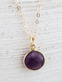 Sosie Designs - Gold Round Amethyst Necklace