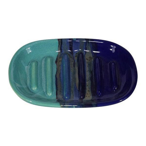 Clay in Motion - Stoneware Kitchen Soap Dish: Mystic Water