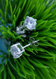 Sosie Designs -  #1950-1 Silver CZ Round Studs Earrings - Clear