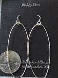 Ken’s handcrafted jewelry - Sterling Silver Earrings X-Large Oval