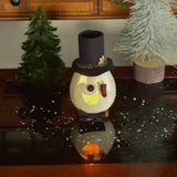 Meadowbrooke Gourds - Clyde Snowman Small Lit Hand-Crafted Gourd Luminary