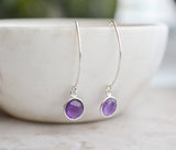 Sosie Designs - #1497 Silver Marquis Amethyst Earring