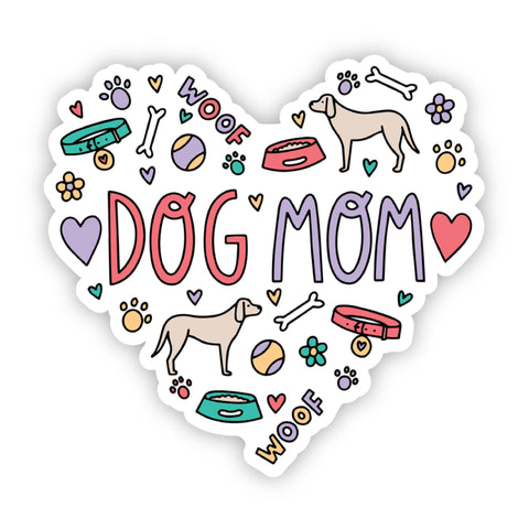 Dog Mom Heart Stickermade in the U.S.A. • high quality and durable vinyl, indoor and outdoor use• waterproof and weatherproof