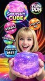 Novelty Brands - Fun Doh Squish & Squeeze Sparkle Cube Fidget Toy