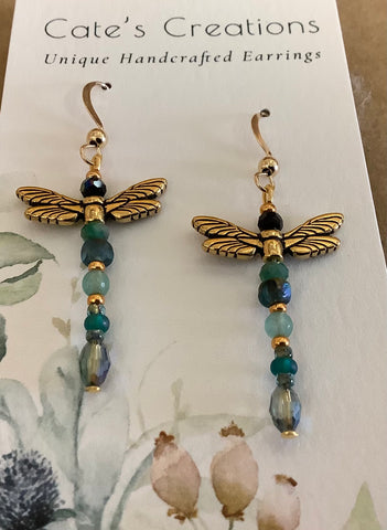 Beaded Dragonfly Earrings by Caitlin