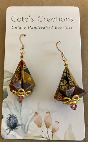 Origami Paper Drop Earrings by Caitlin