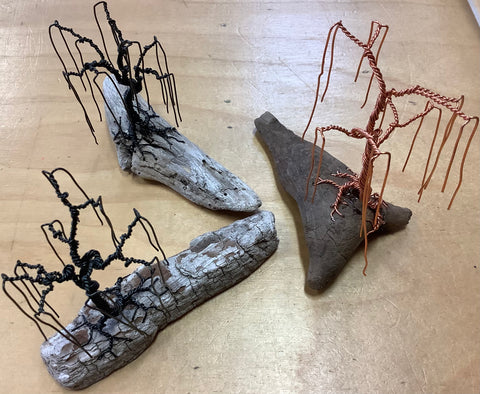 Mini driftwood trees by Carrie