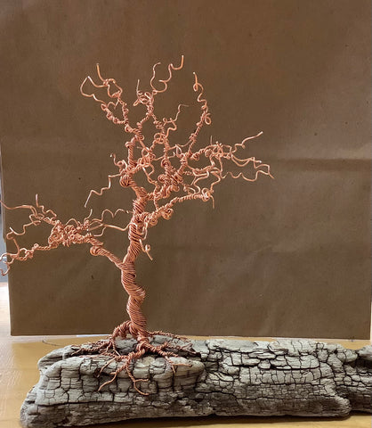 #31 Copper Tree on Driftwood from Lake Erie by Carrie