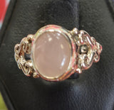 MG S/S R145 Rose Quartz    size 7.25 Ring