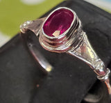 MG S/S R117 Lab Grown Ruby Ring Size 8