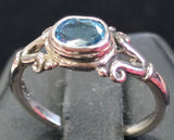 MG S/S R171 Swiss Blue Topaz  (8.5) Ring