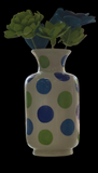 Hand Painted Wooden Flowers in Vintage Vase by local artist Kellee