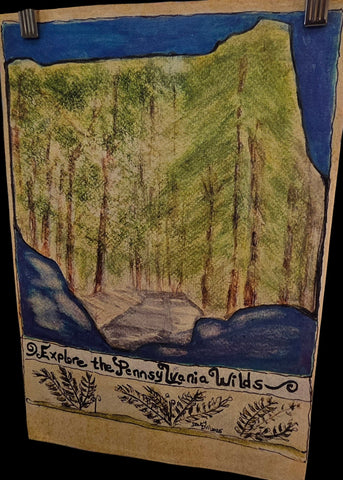 Garden Flag “Explore PA Wilds” by Druzy Dill Art