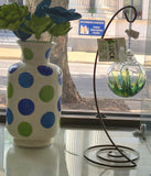 Hand Painted Wooden Flowers in Vintage Vase by local artist Kellee
