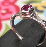 MG S/S R117 Lab Grown Ruby Ring Size 8