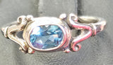 MG S/S R171 Swiss Blue Topaz  (8.5) Ring