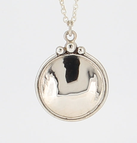 MG SS PDT 345 Silver Circle Necklace