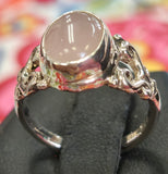 MG S/S R145 Rose Quartz    size 7.25 Ring