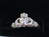 MG S/S R187 Sterling Silver Claddagh  Ring Size 3 by Local Goldsmith Martina Guerra