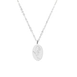 Birth Flower Collection - Snowdrop Oval Necklace (January)