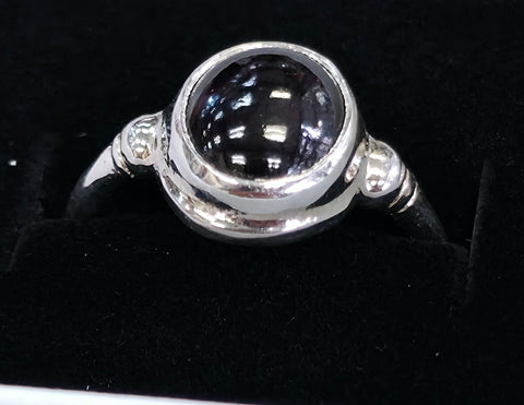 MG S/S R134 Garnet Ring by  Local Goldsmith  Martina Guerro