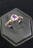 MG S/S R143 Amethyst Ring Size 6.5