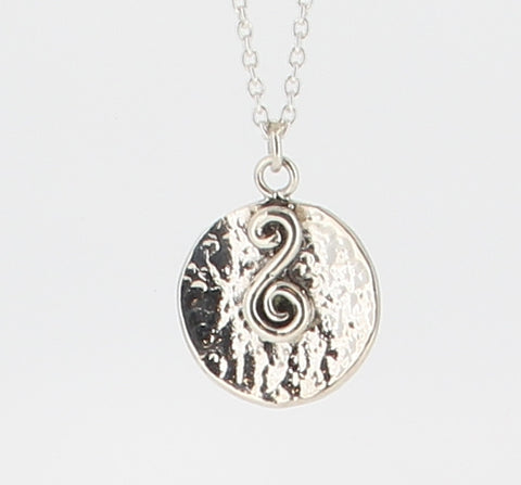 MG SS PDT 199 Silver Necklace with a Swirl