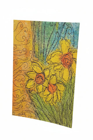 Garden Flag “Strength Daffodils “by Druzy Dill Art