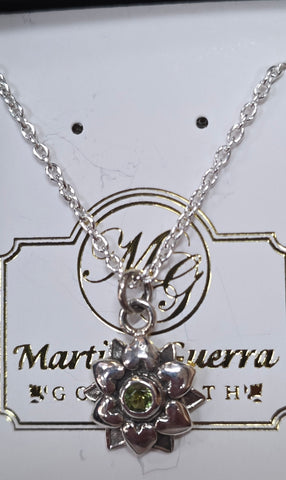 MG SS PDT Sterling Silver Necklace with a Peridot