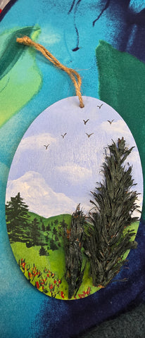Oval Wood Hand Painted by Cecelia