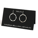 Ken’s handcrafted jewelry - Sterling Silver Earrings Circle Hammered