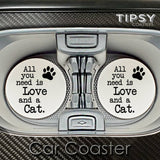 Tipsy Coasters & Gifts - Car Coaster Love and a Cat